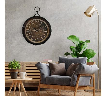 RELOJ PARED METAL BROWN