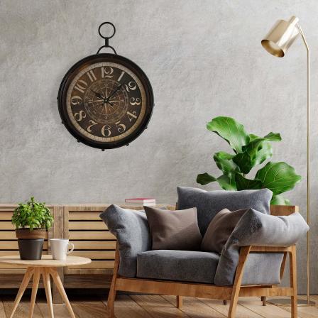 RELOJ PARED METAL BROWN