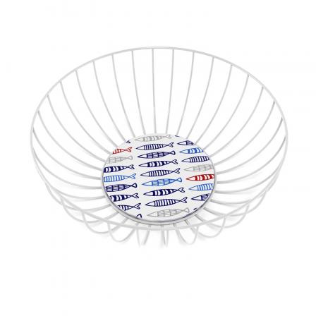 CESTA METALICA BLANCA FISH