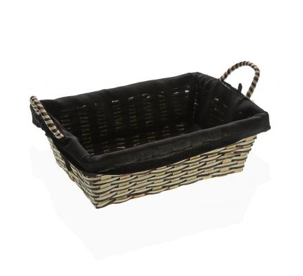 CESTA BLANCA TELA NEGRA C/ASAS