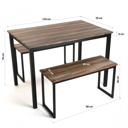 SET MESA CON DOS BANCOS