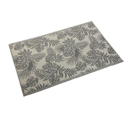 ALFOMBRA GRIS CON HOJAS