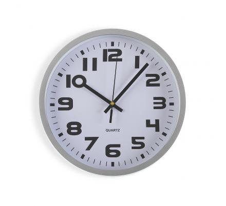RELOJ COCINA PLATA 25 CM