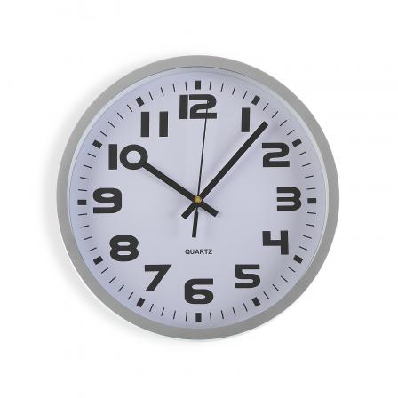 RELOJ COCINA PLATA 25 CM