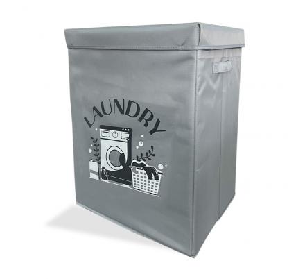 CESTO ROPA  PLEGABLE  GRIS