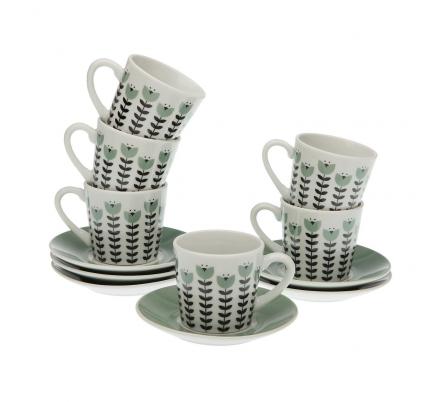 SET 6 TAZAS CAFE C/P  ERNA