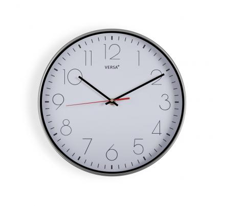 RELOJ BLANCO/ PLATEADO 30,5 CM