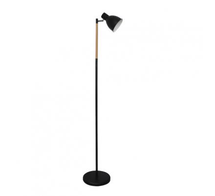 Pie De Salon Afocar 1xe27 Negro/haya Orientable 140x25x25 Cm