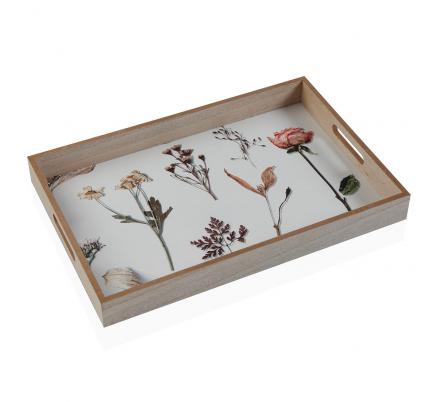 BANDEJA MADERA PETALOS 45X30