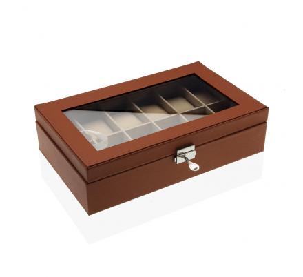 CAJA PARA 12 RELOJES MARRÓN