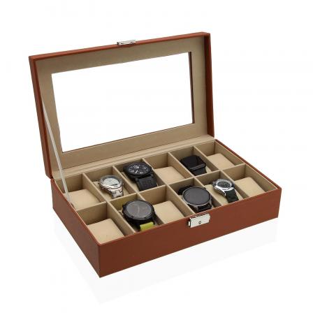 CAJA PARA 12 RELOJES MARRÓN