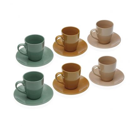 SET 6 TAZAS TÉ C/PLATO