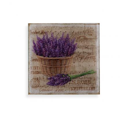 CUADRO CRISTAL LAVANDA 30X30