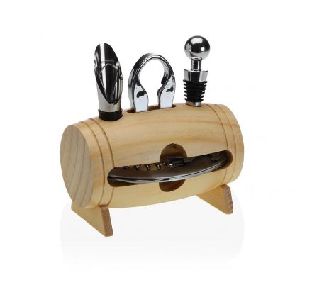 SET VINO BARRIL 4 UTENSILIOS