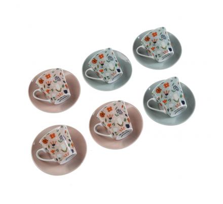 SET 6 TAZAS DE CAFE JACINTA