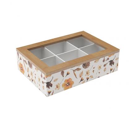 CAJA TE MADERA PETALOS