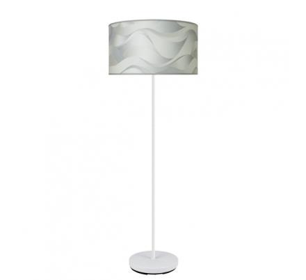 Pie Salon Moda 1xe27 Blanco/ola Gris 163x40x40cm