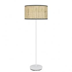 Pie Salon Moda 1xe27 Blanco/cañizo Oscuro 163x40x 40 Cm