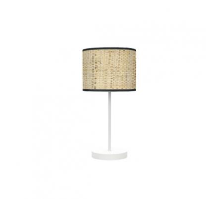 Sobremesa Moda 1xe14 Blanco/cañizo Oscuro 42x17x 17 Cm