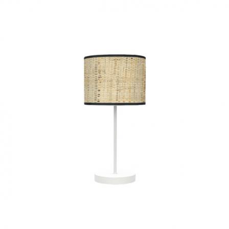 Sobremesa Moda 1xe14 Blanco/cañizo Oscuro 42x17x 17 Cm