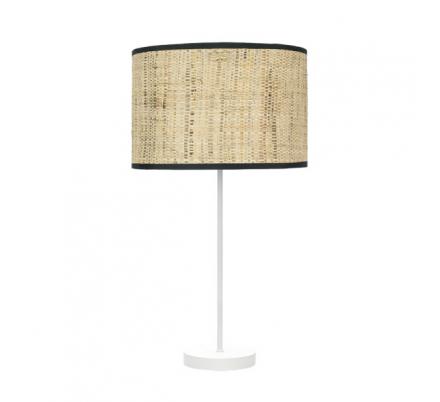 Sobremesa Alto Moda 1xe27 Blanco/cañizo Oscuro 63x30x30 Cm
