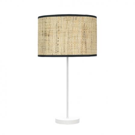 Sobremesa Alto Moda 1xe27 Blanco/cañizo Oscuro 63x30x30 Cm