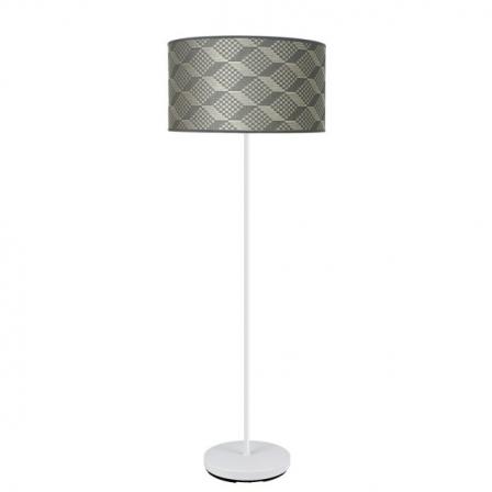 Pie Salon Moda 1xe27 Blanco/tetris Gris 163x40x40c