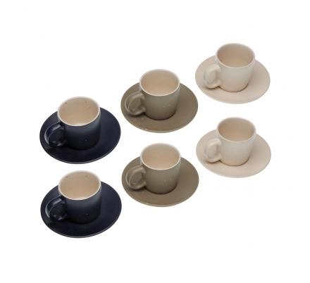 SET 6 TAZAS TE C/PLATO TASHI