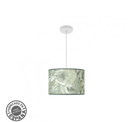 Colgante Moda 1xe27 Blanco/hoja Verde Regx30x30cm