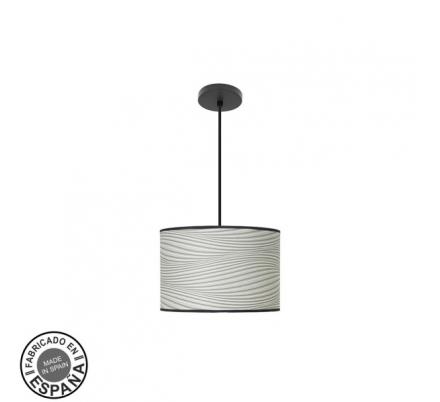 Colgante Moda 1xe27 Negro/surco Gris Regx30x30cm
