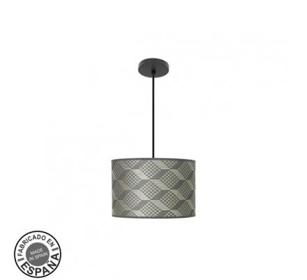 Colgante Moda 1xe27 Negro/tetris Gris Regx30x30cm