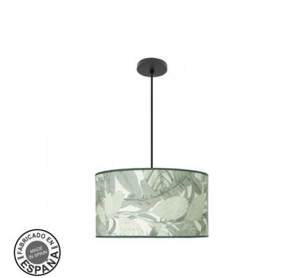 Colgante Moda 2xe27 Negro/hoja Verde Regx40x40cm C/difusor