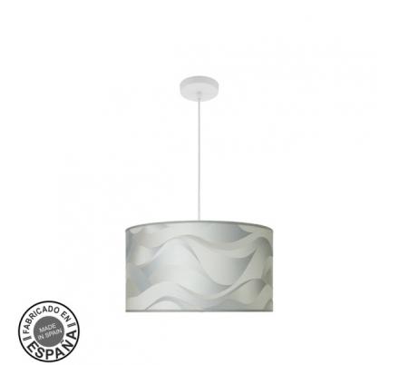Colgante Moda 2xe27 Blanco/ola Gris Regx40x40cm C/difusor