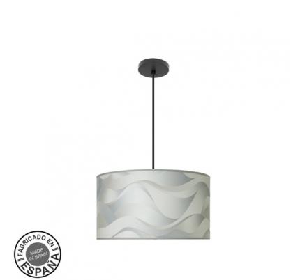 Colgante Moda 2xe27 Negro/ola Gris Regx40x40cm C/difusor