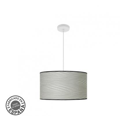 Colgante Moda 2xe27 Blanco/surco Gris Regx40x40cm C/difusor