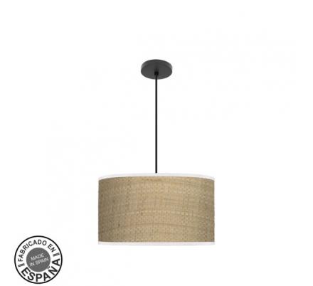 Colgante Moda 2xe27 Negro/cañizo Claro Regx40x40 C/difusor