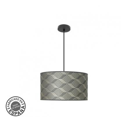 Colgante Moda 2xe27 Negro/tetris Gris Regx40x40cm C/difusor
