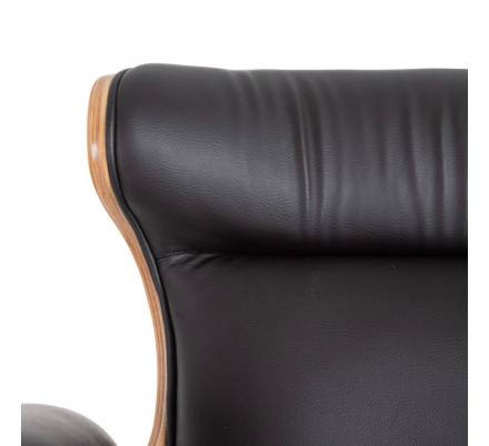 SILLÓN RUEDAS NATURAL-NEGRO SIMIL PIEL 68 X 62 X 85 CM