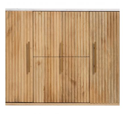 APARADOR NATURAL-BLANCO MÁRMOL/MADERA 150 X 50 X 75 CM