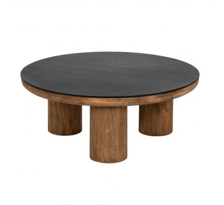 MESA CENTRO NATURAL-NEGRO MADERA DE PINO 90 X 90 X 35 CM