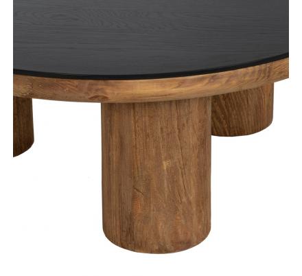 MESA CENTRO NATURAL-NEGRO MADERA DE PINO 90 X 90 X 35 CM