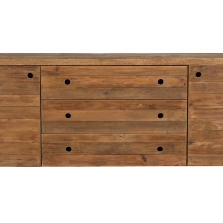 MUEBLE NATURAL-NEGRO MADERA-HIERRO SALÓN 180 X 40 X 190 CM