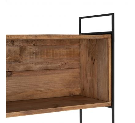 ESTANTERÍA NATURAL MADERA-HIERRO SALÓN 91 X 35 X 190 CM