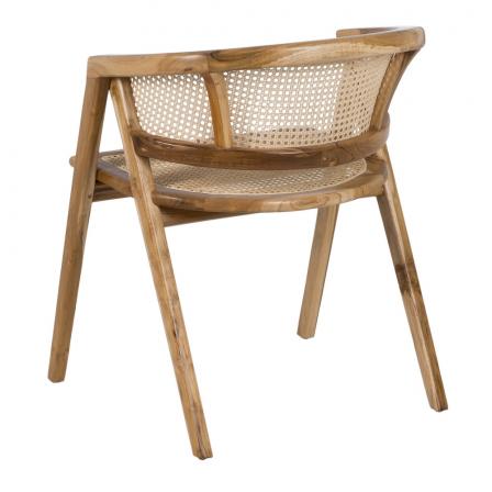 SILLA NATURAL MADERA TECA-FIBRA NATURAL 60 X 56 X 76 CM