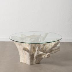 MESA CENTRO BLANCO ROZADO 90 X 90 X 45 CM