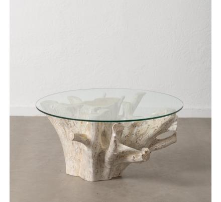 MESA CENTRO BLANCO ROZADO 90 X 90 X 45 CM