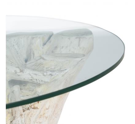 MESA CENTRO BLANCO ROZADO 90 X 90 X 45 CM