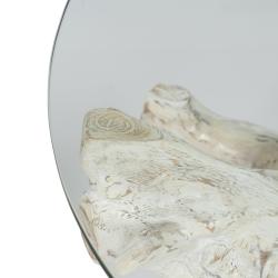 MESA CENTRO BLANCO ROZADO 90 X 90 X 45 CM