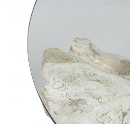 MESA CENTRO BLANCO ROZADO 90 X 90 X 45 CM