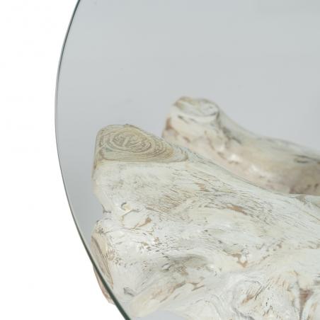 MESA CENTRO BLANCO ROZADO 90 X 90 X 45 CM